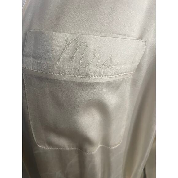 Skims Bridal Collection White Silk Blend Mrs. Short Robe Size Small/ Medium - Picture 4 of 6